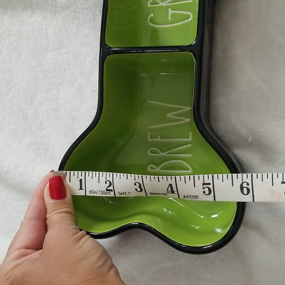Rae Dunn Brew and Gruel Pet Bowl Bone shape green black - Picture 10 of 11